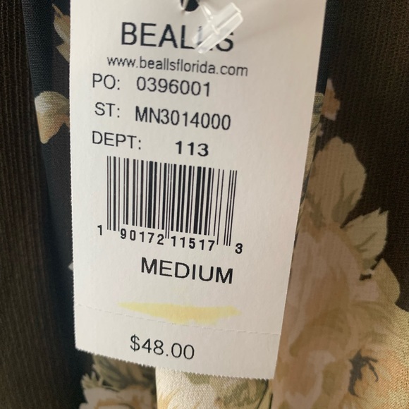 Bobeau Women's size L Boho  black and whit flower/Flora - Picture 2 of 8